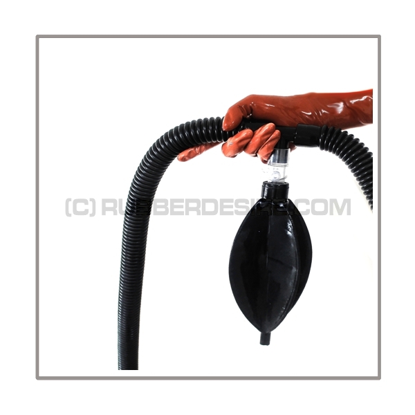 Inhalersystem SMELL-ONE with foot-pump, aroma-bottle, rebreathing bag and tube-set with t-joint and gasmask-connector-thread
